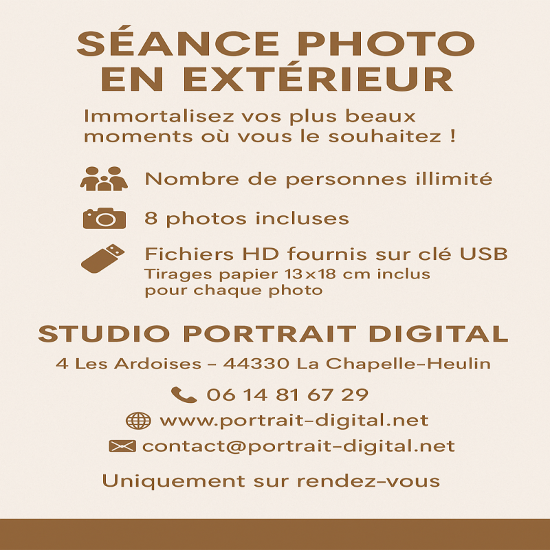 Séance Photo en Extérieur – Immortalisez vos plus beaux moments où vous le souhaitez ! Séance Photo en Extérieur – Immortalisez vos plus beaux moments où vous le souhaitez !