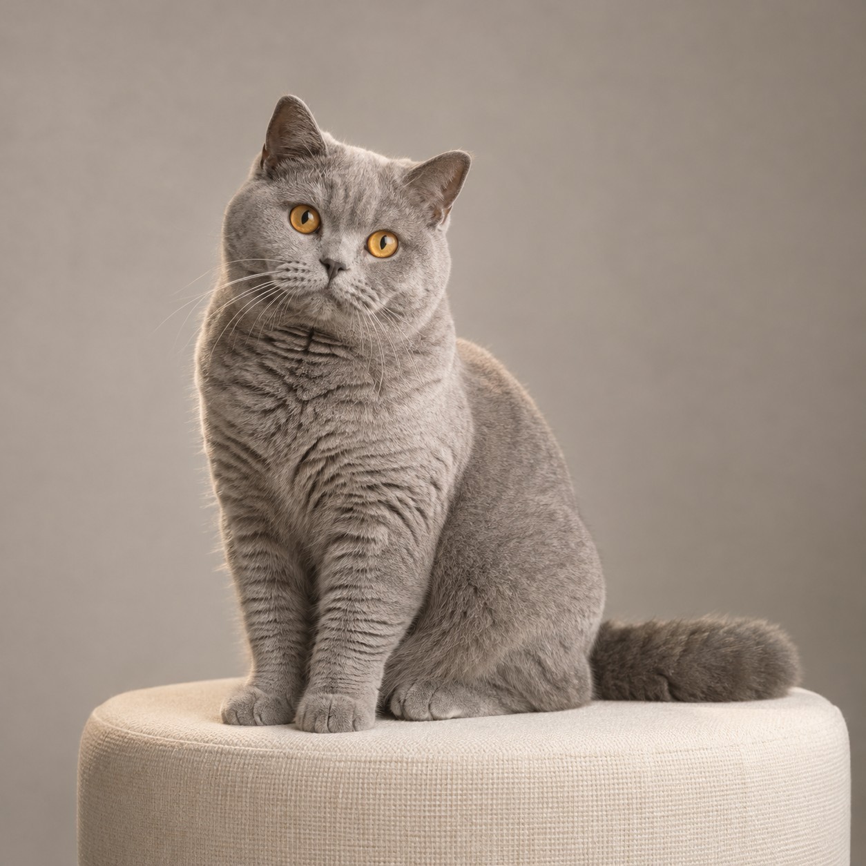 Portrait illustratif d’un chat gris aux yeux ambrés