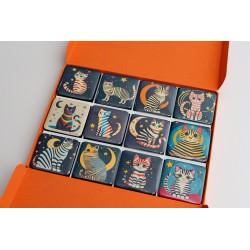 Réf. 0001 Magnets Chats en Coffret de 12