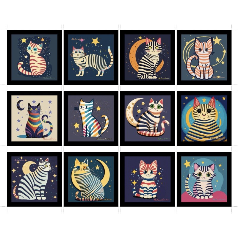 Réf. 0001 Magnets Chats en Coffret de 12