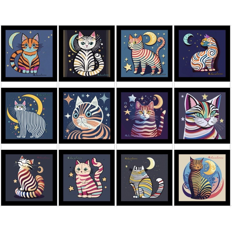 Réf. 0003 Magnets Chats en Coffret de 12