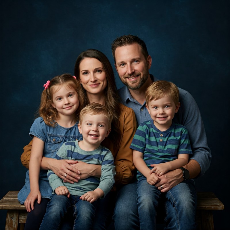 SEANCE FAMILLE 1 PHOTO TIRAGE ET ENCADREMENT en STUDIO