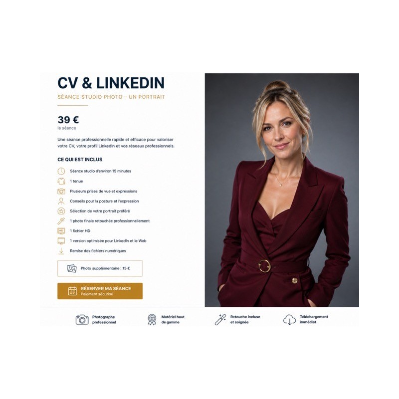 Séance Photo CV & LinkedIn – 1 portrait