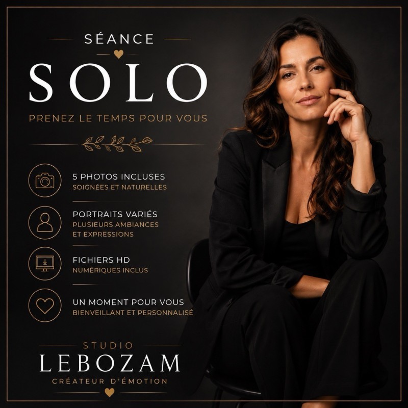 SÉANCE STUDIO SOLO – 5 PHOTOS