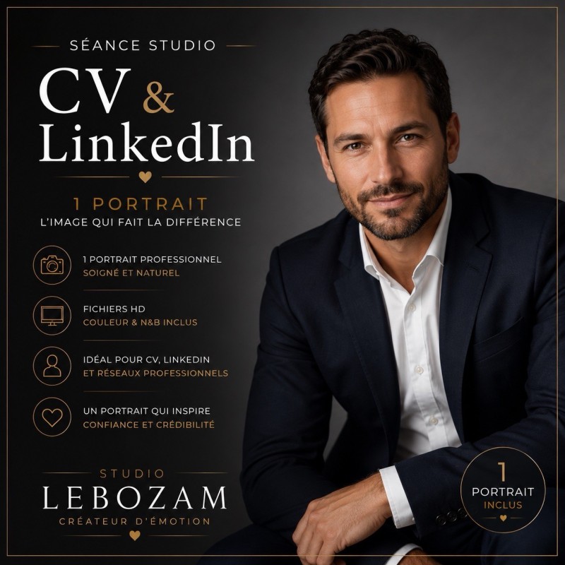 Visuel officiel de la fiche CV & LinkedIn — Studio Lebozam