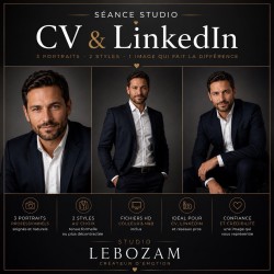 SÉANCE STUDIO  CV & LinkedIn Premium – 3 portraits
