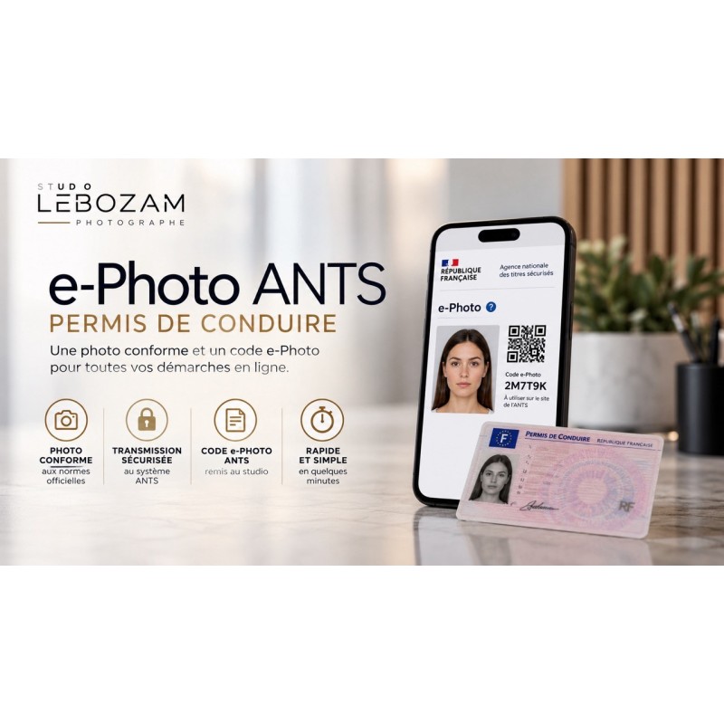 e-Photo ANTS Permis de conduire | Studio Lebozam