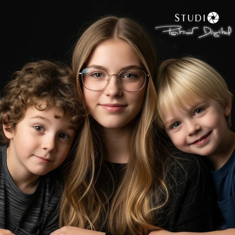 Portrait de famille réalisé au Studio Lebozam