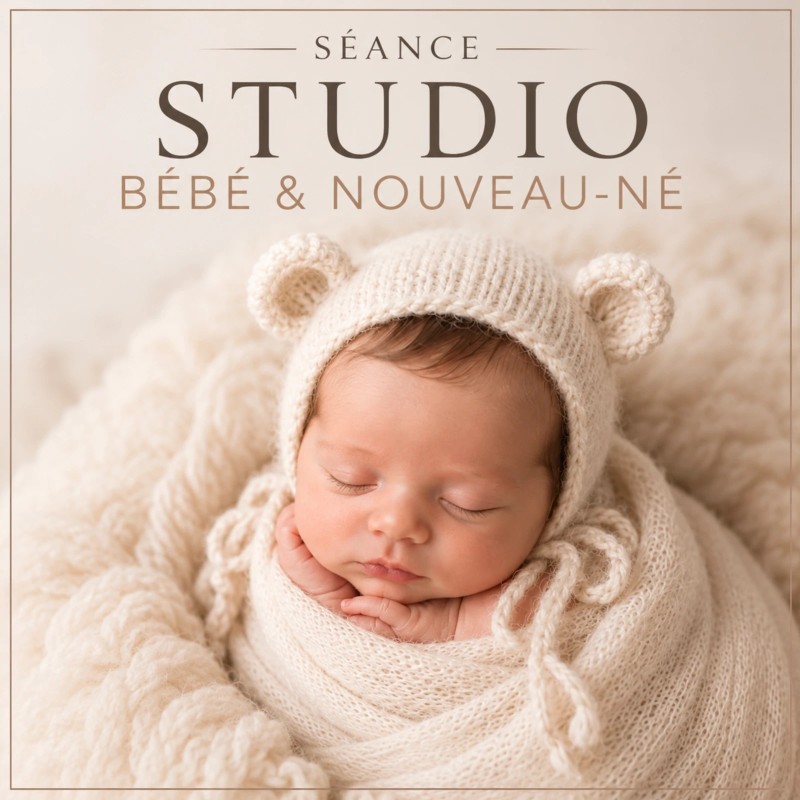 SÉANCE STUDIO BÉBÉ ou NOUVEAU-NÉ – 5 PHOTOS