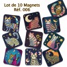 Lot de 10 magnets de créateur,  série 006 Les Chats,