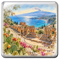 Taormine Theatre antique et Etna