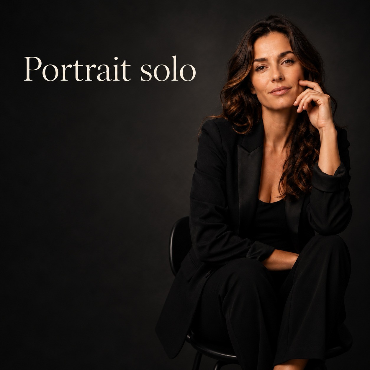 Portrait professionnel féminin en noir et blanc — Studio Lebozam