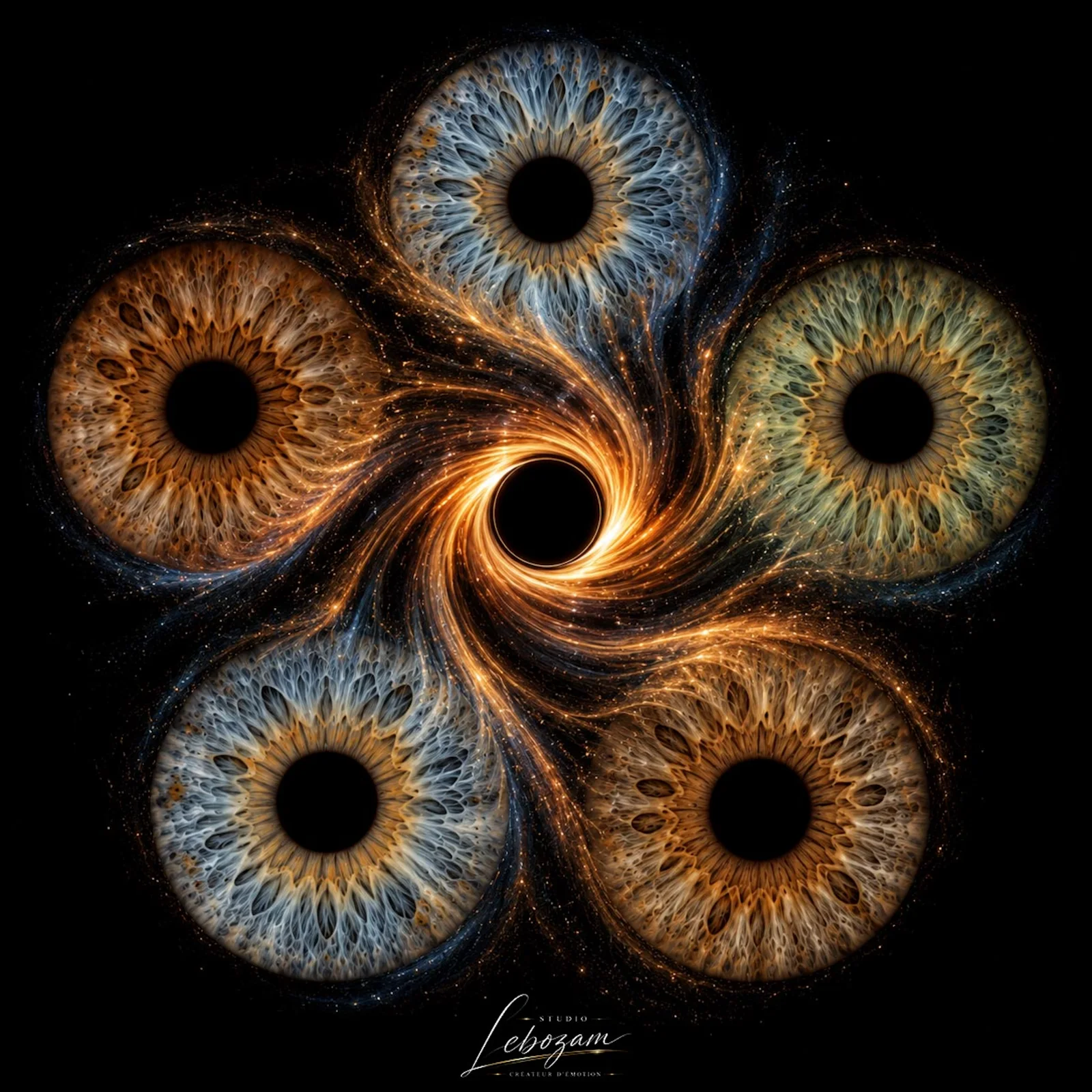Détail d’un iris photographié au Studio Lebozam